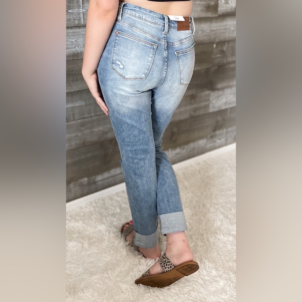 judy blue high waist patch pocket destroyed boyfriend jeans medium JB88825REG MD - Picture 11 of 16